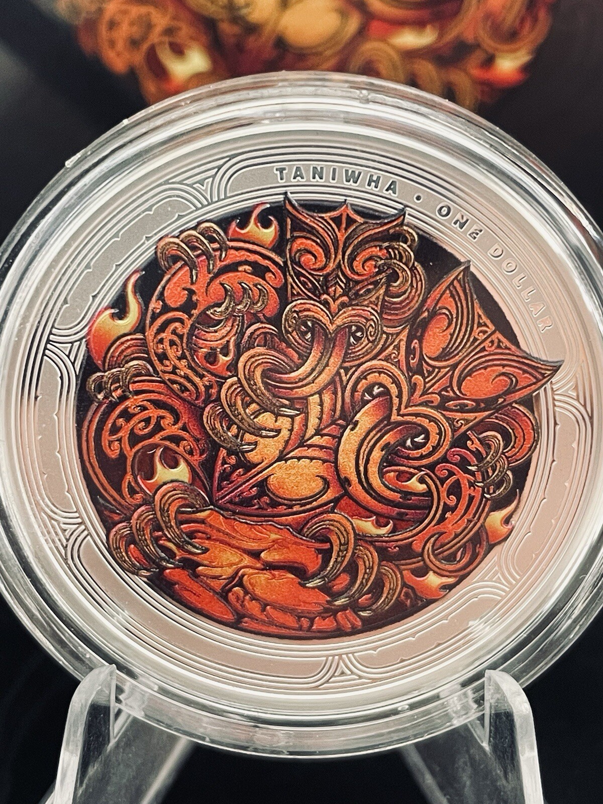 New Zealand -2024 - 1 OZ Silver Proof Coin- Maori Art - Cave Taniwha