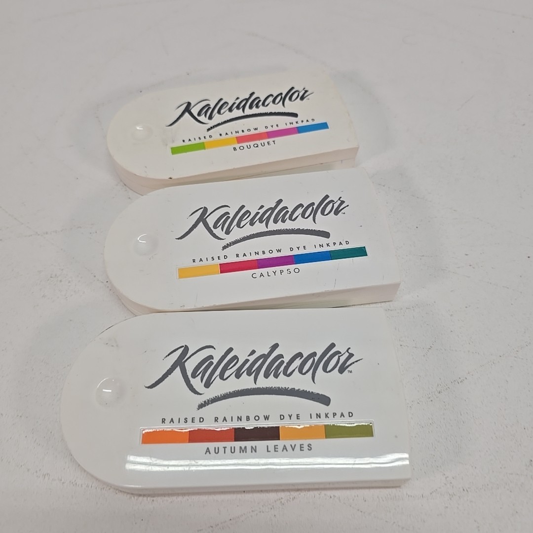 3 Kaleidacolor Raised Rainbow Dye Inkpads Bouquet Calypso & Autumn Leaves