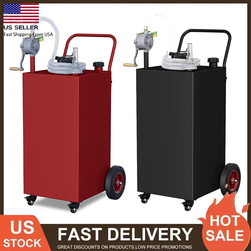 Fuel Transfer Tank 30/35/40 Gallon Gas Caddy w/ Pump & Wheels Gasoline Diesel