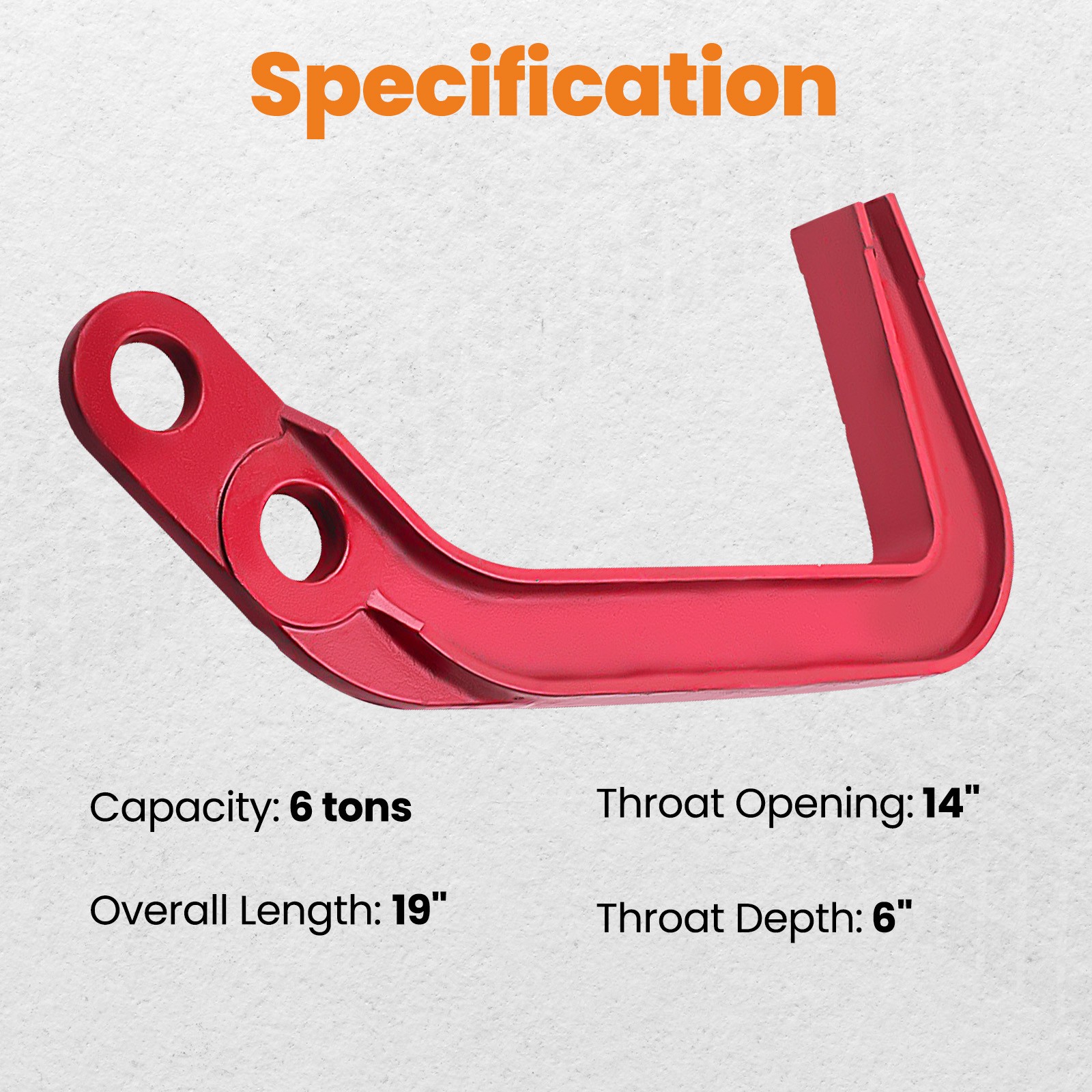 6 TON Deep Hook Auto Body Frame Jumbo Hook Pulling Clamp Chassis Dent Puller New
