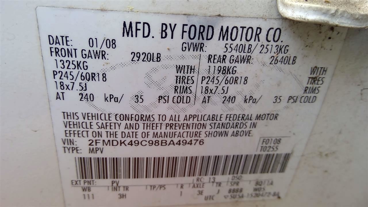 Chassis ECM Memory Under Driver Seat Fits 08-09 SABLE 250328