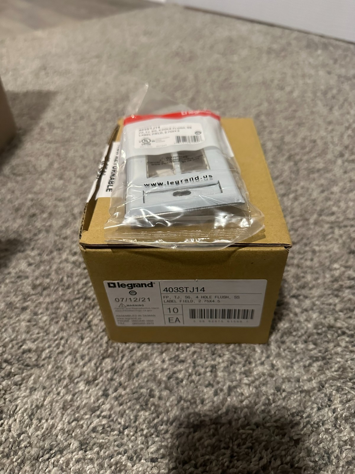 (10 Pack) Legrand Ortronics TracJack 4pt Stainless Steel Faceplate 403STJ14