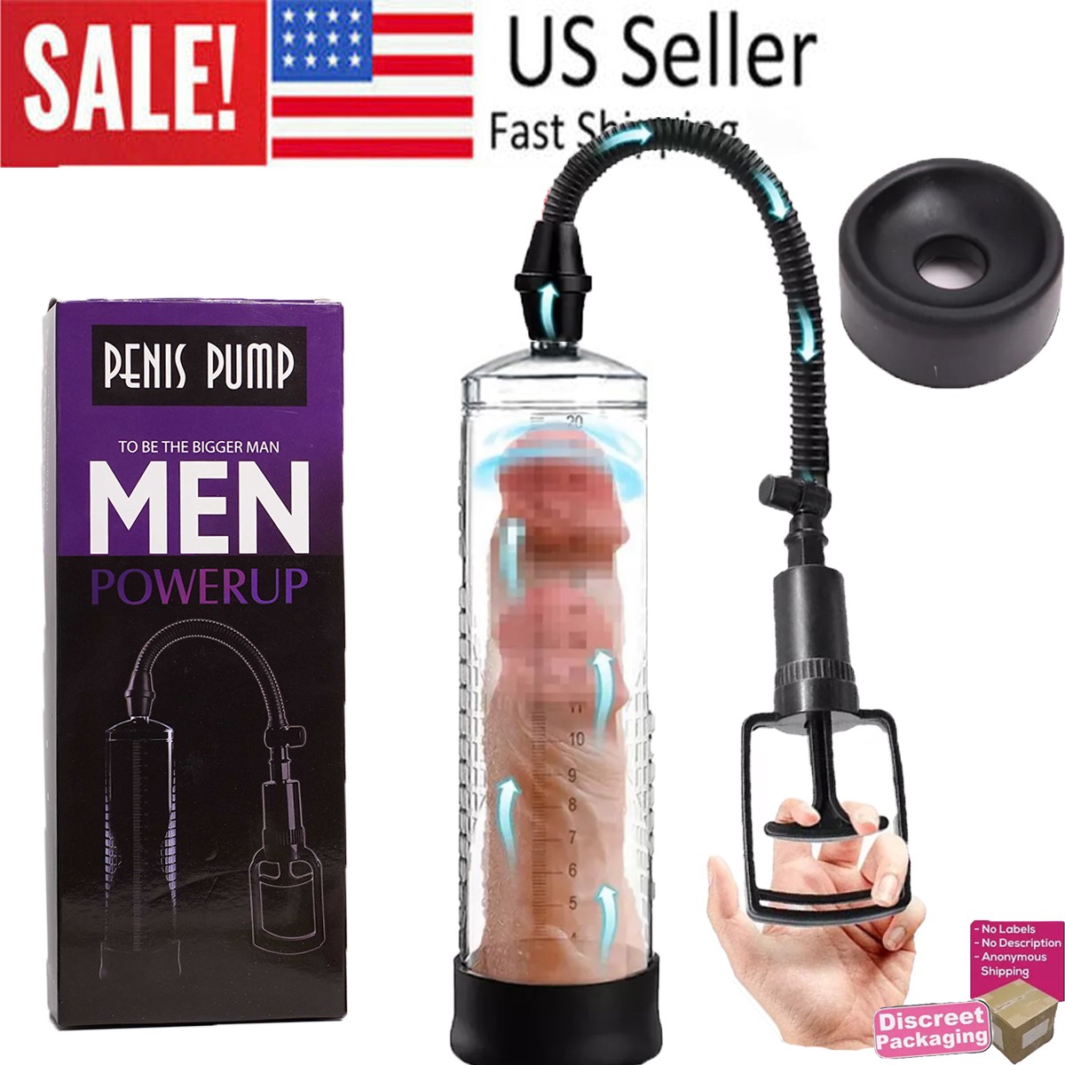 Vacuum Penis Pump for Men Penis Enhancement Enlargement Penis Enlarger BG Growth