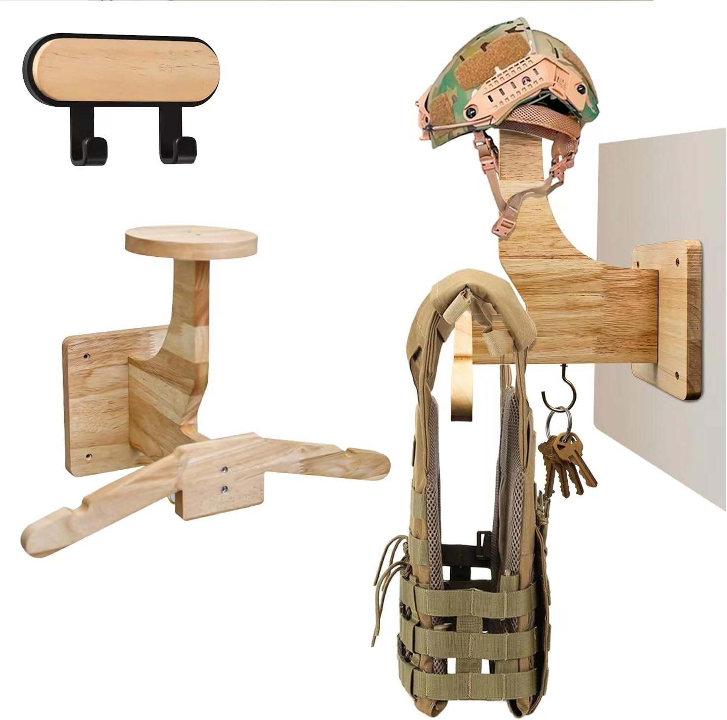Tactical Gear Wall Mount Police Gear Rack Helmet Carrier Hanger Wall Organizer