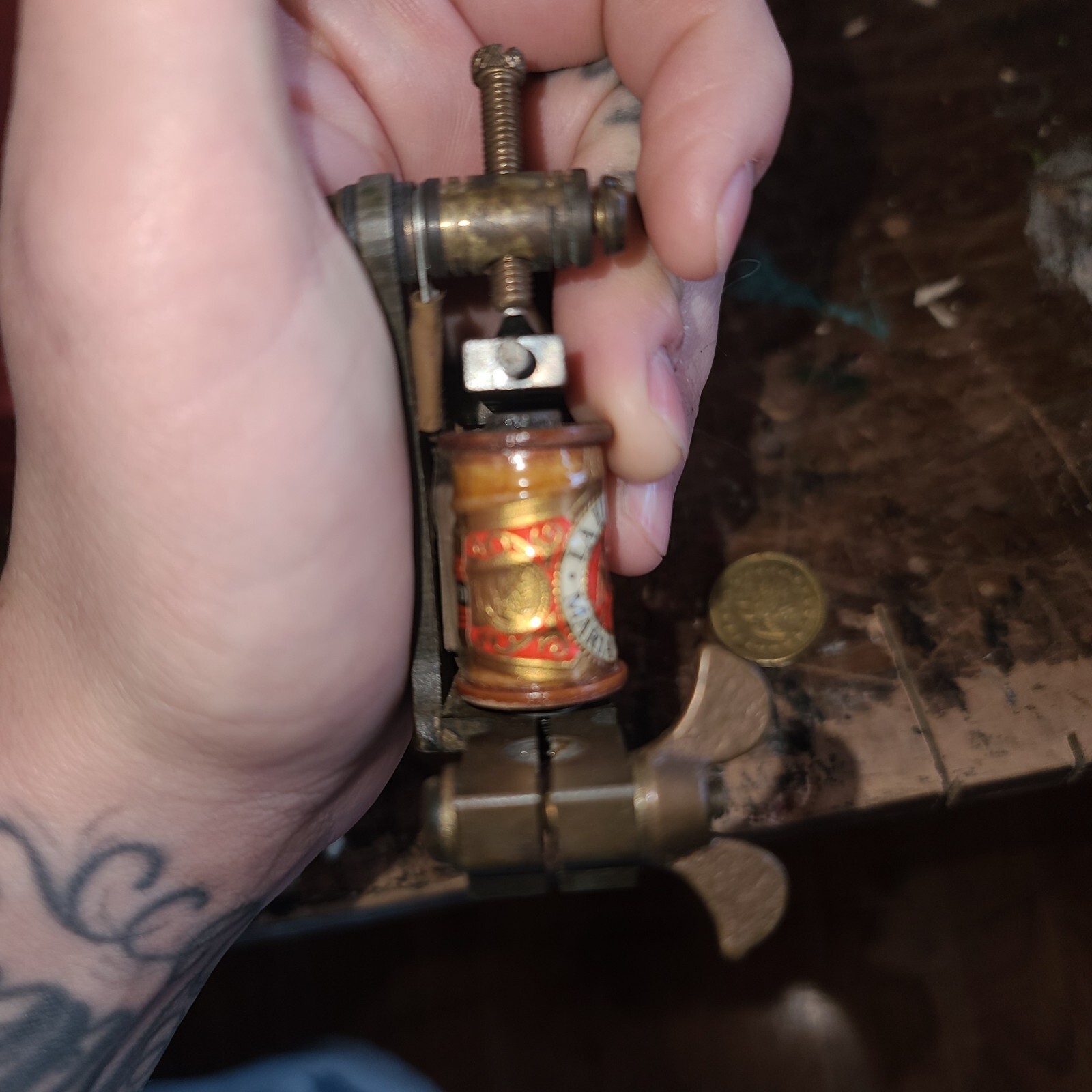 TATTOO MACHINE- Hand crafted-Bare Knuckle Irons-Chris Quidgeon-2015