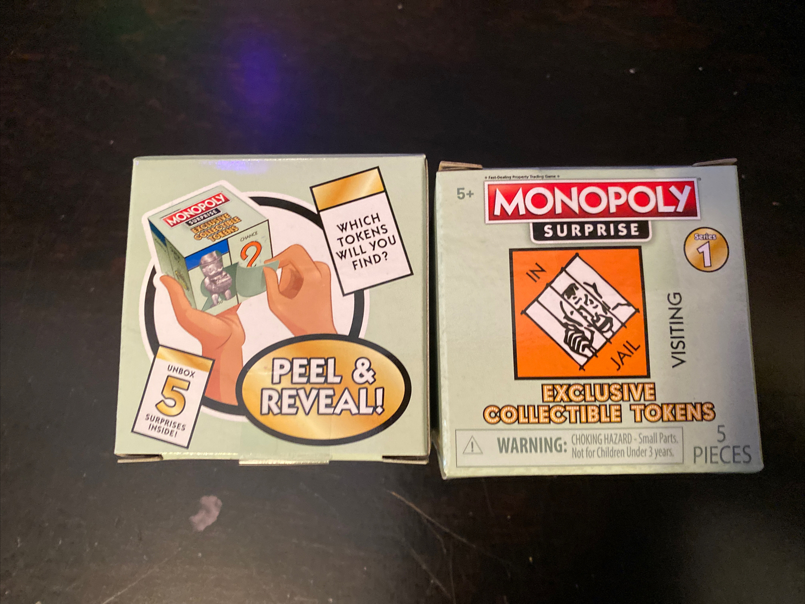 Lot of 2 Monopoly Surprise Exclusive Series 1 Collectible Tokens 5 Pieces NEW