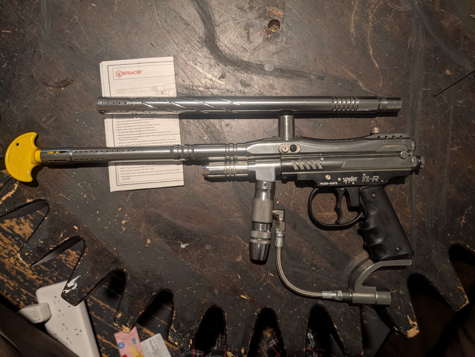 Spyder TL-R Paintball Marker MEGA Lot-Helix Mask, 3 Hoppers, 3 CO2 Tanks, Manual