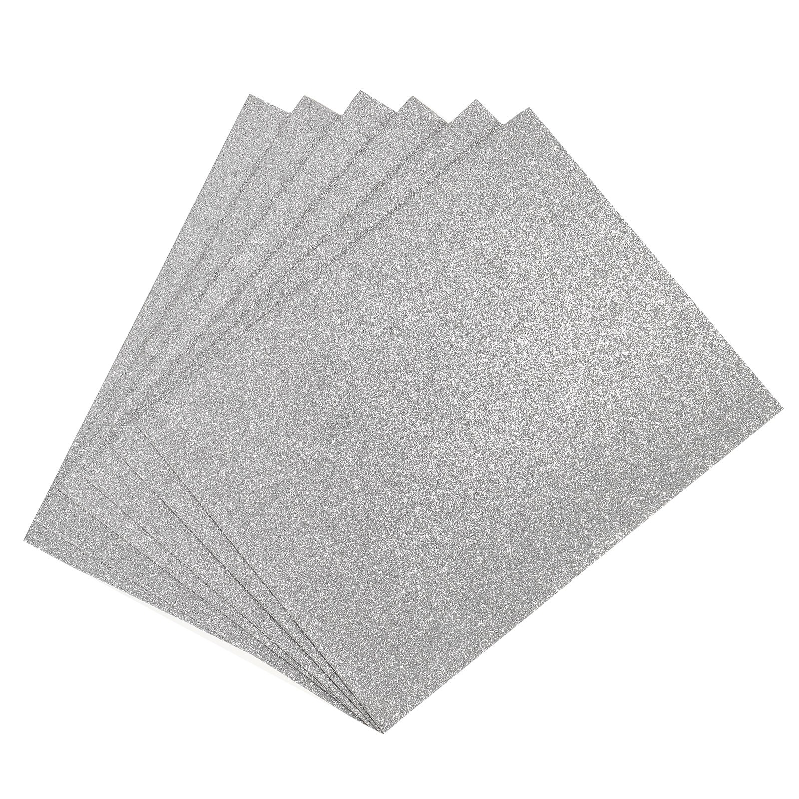 EVA Foam Sheets Glitter Silver Tone 10.8 x 8.5 Inch 2mm Thick Crafts Foam 20Pcs