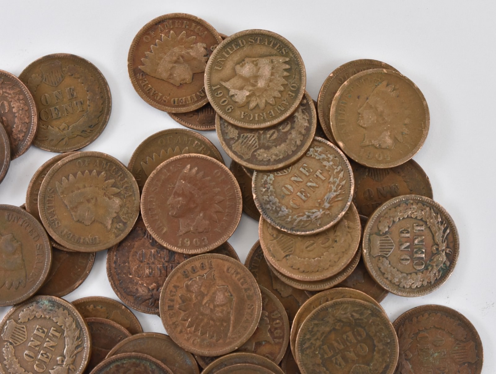 (50) Indian Head Cent Mixed Date Average Circ Lot