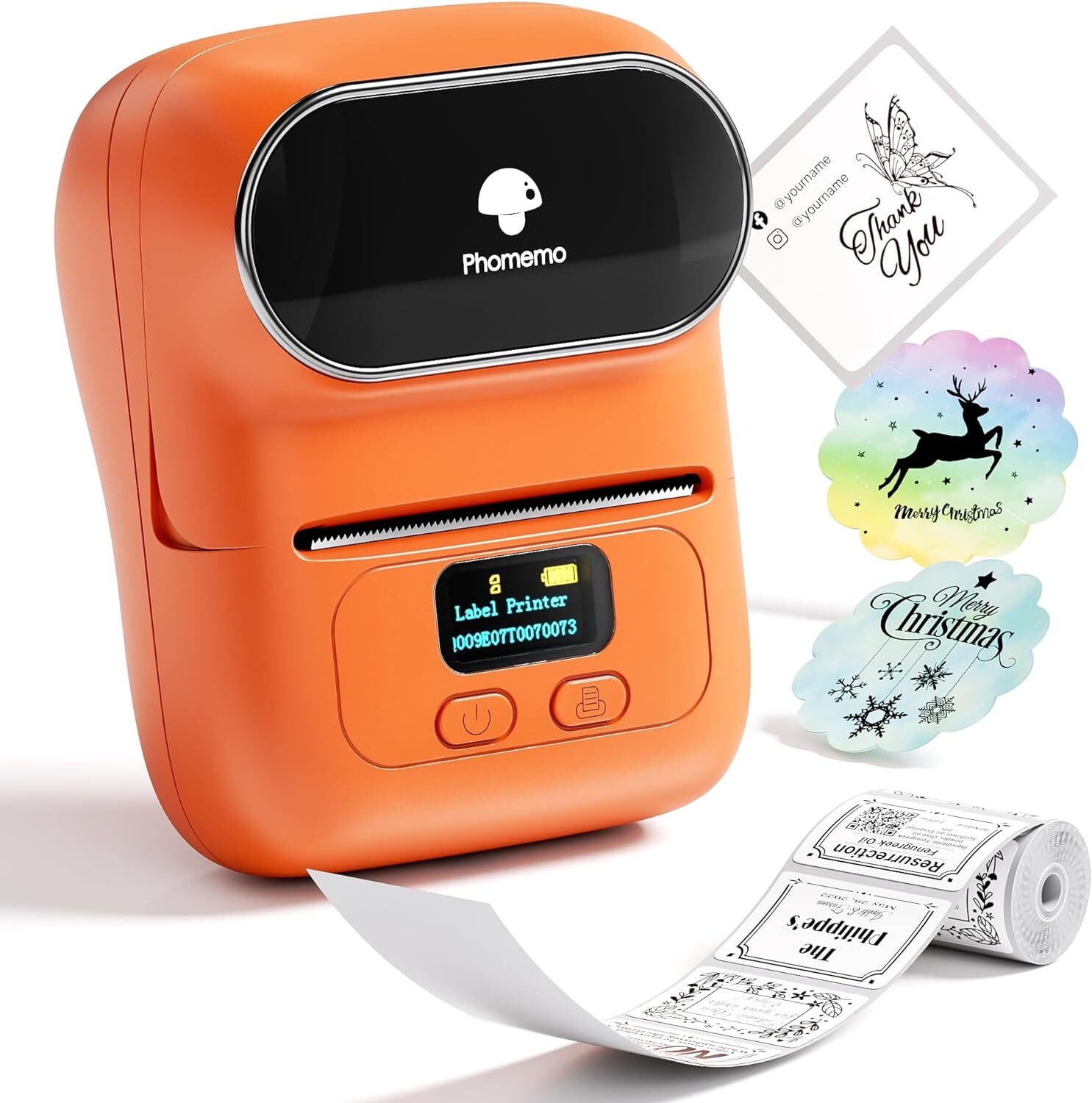 Phomemo M110 Direct Thermal Printer for Label Photo Note Tag Barcode QR Code Lot