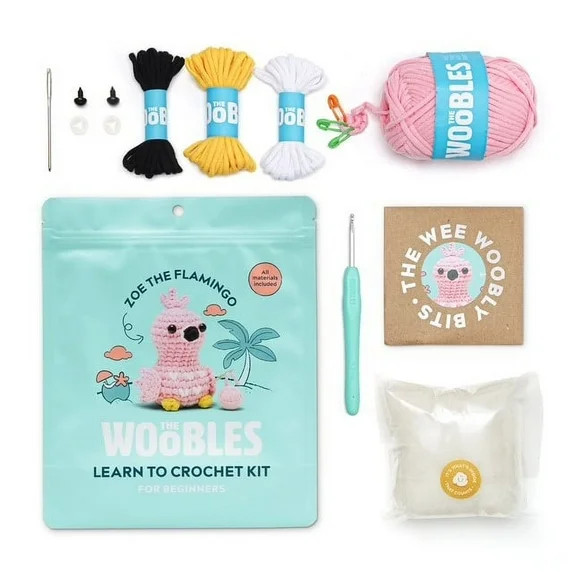 The Woobles - Zoe The Flamingo - Beginner Crochet Kit - Walmart Exclusive