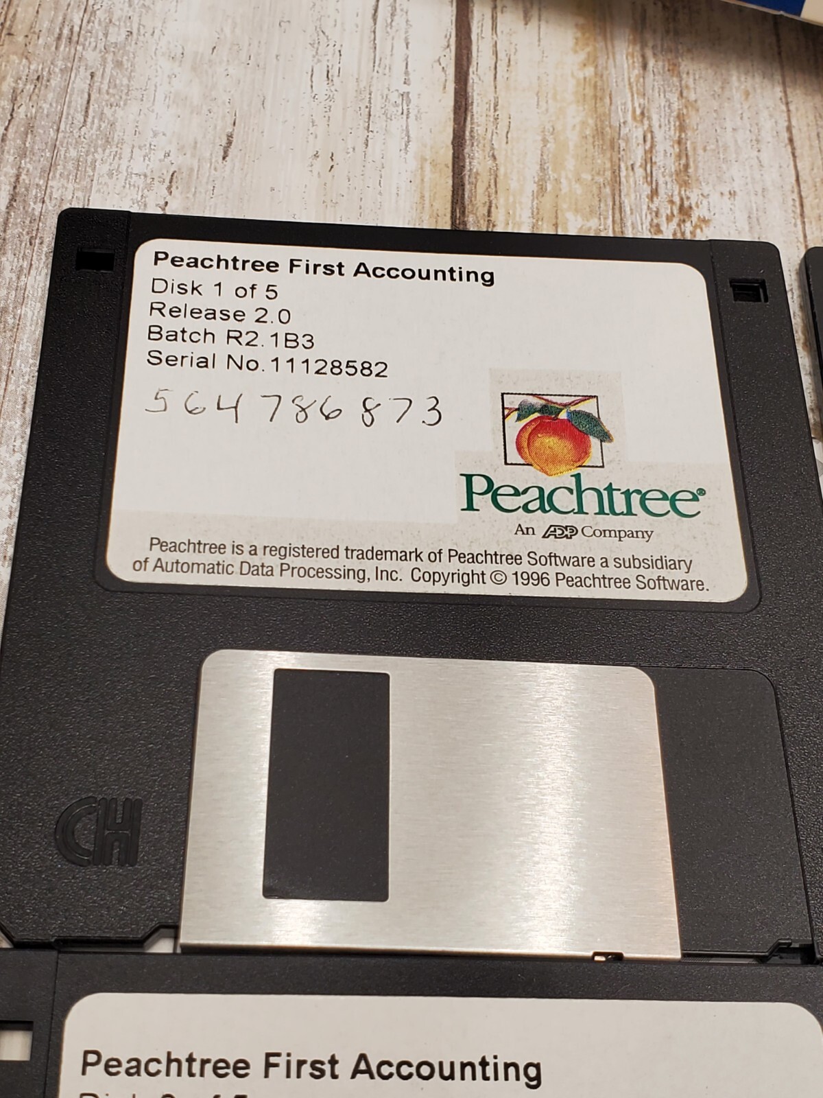 Peachtree First Accounting Windows 95 & Windows 3.1 PC 3.5 Floppy Diskettes & CD