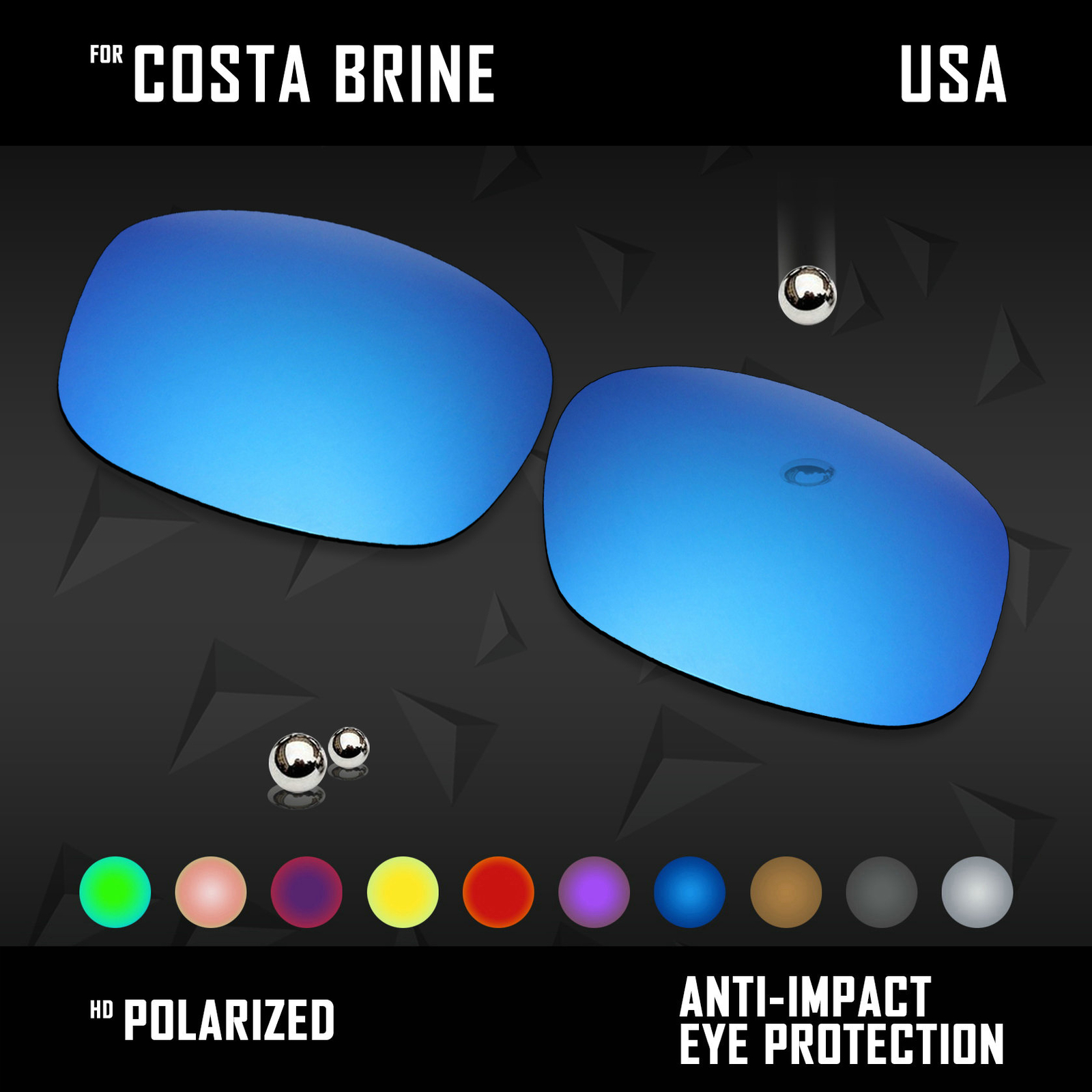 Anti Scratch Polarized Replacement Lenses for-Costa Del Mar Brine -Option