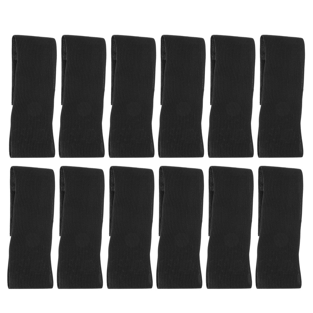 12 Pcs Elastic Black Mourning Bands Adjustable Funeral Armbands Polyester
