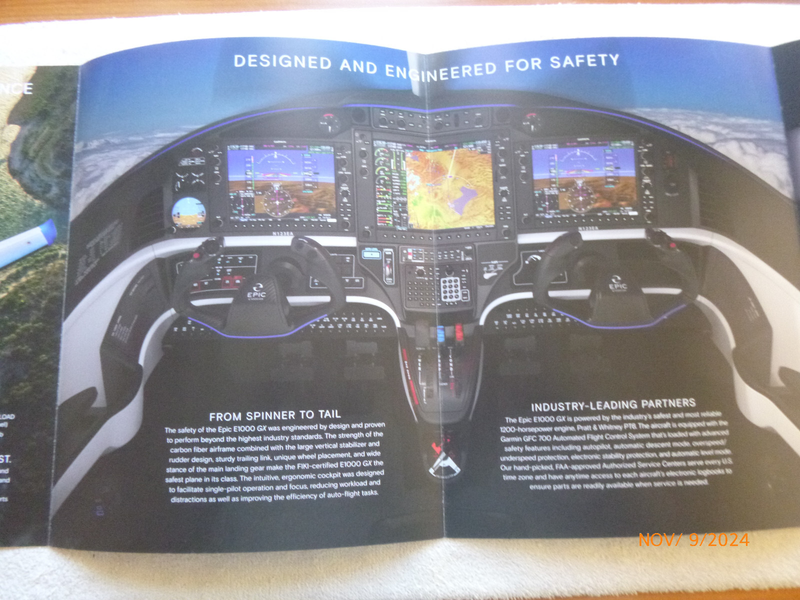 EPIC E1000 GX - Foldout Brochure - Perfect for the Aerospace Collector