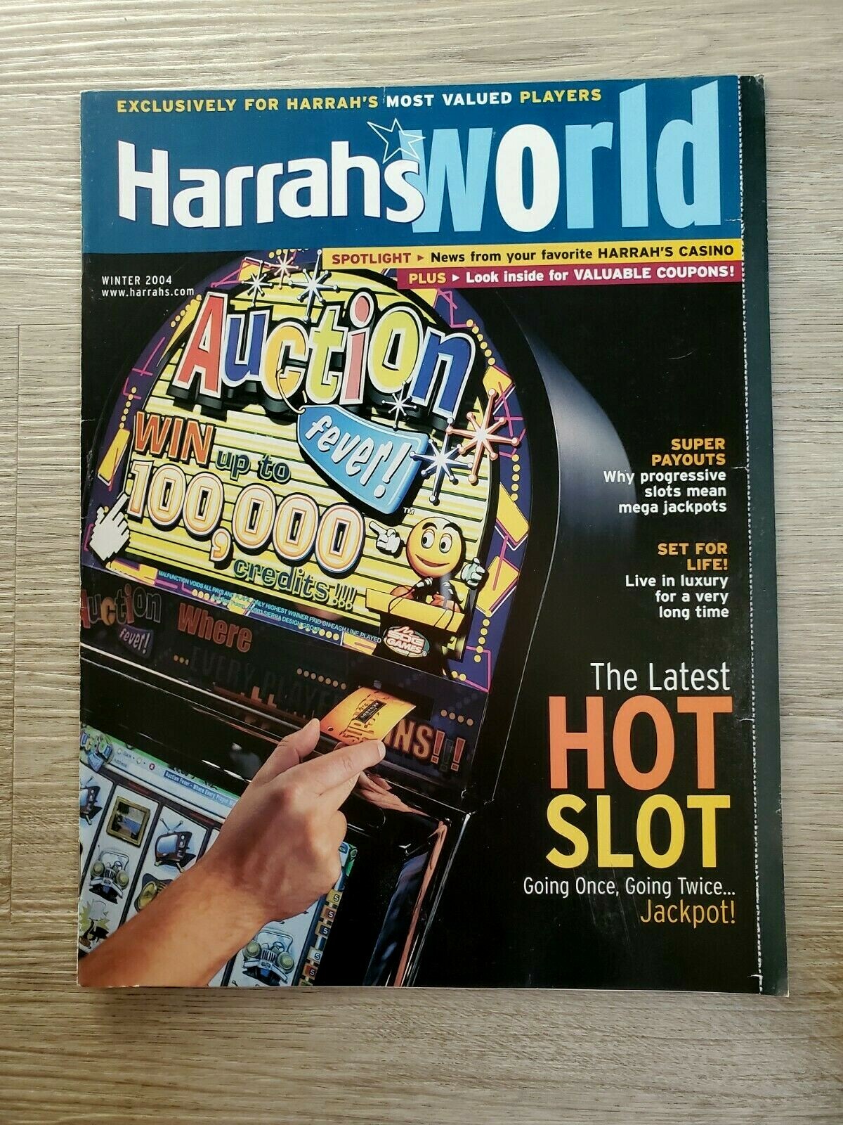 Las Vegas Harrahs World Casino Promotional Magazine Winter 2004