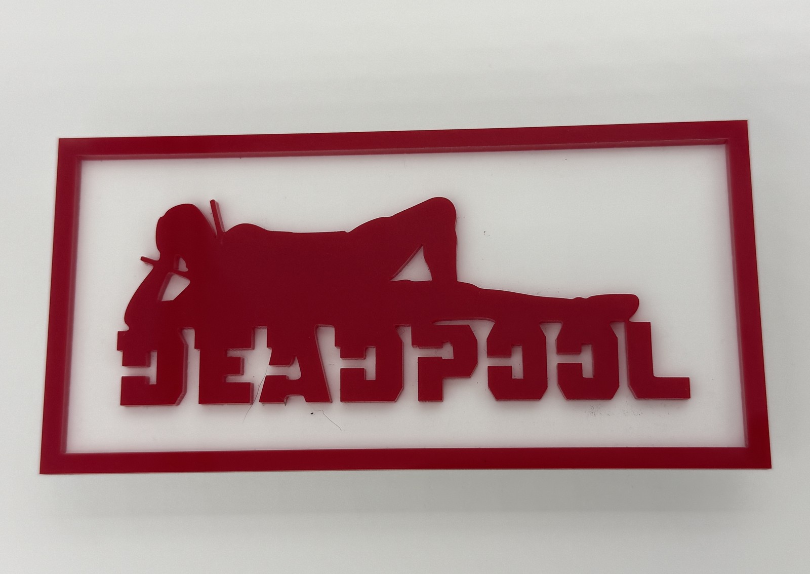 Custom Comic Book Stand - Deadpool (Red/White/Square) Laser Cut/Not 3D Prnt