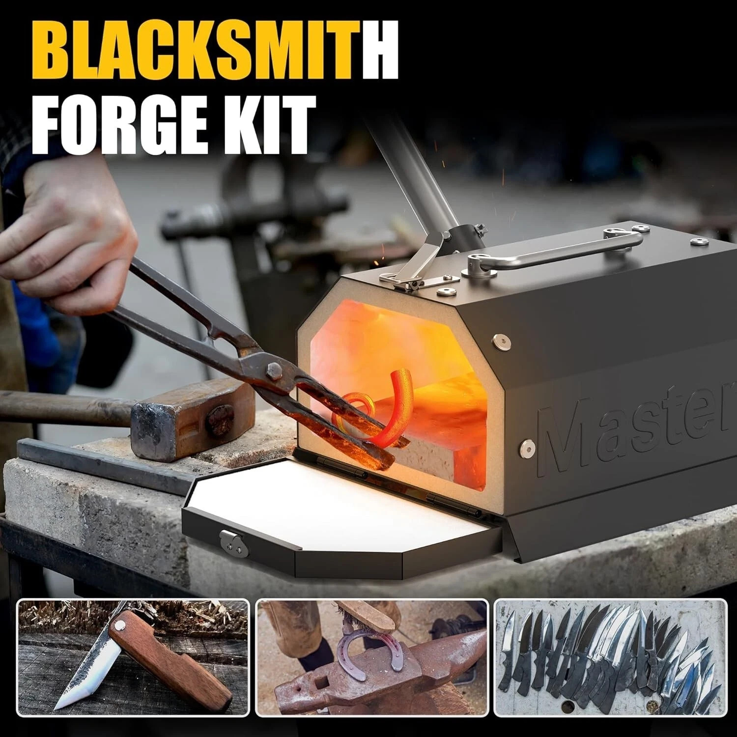 Blacksmith Forge Starter Kit Single Burner Stainless Steel with 30PSI Regulator
