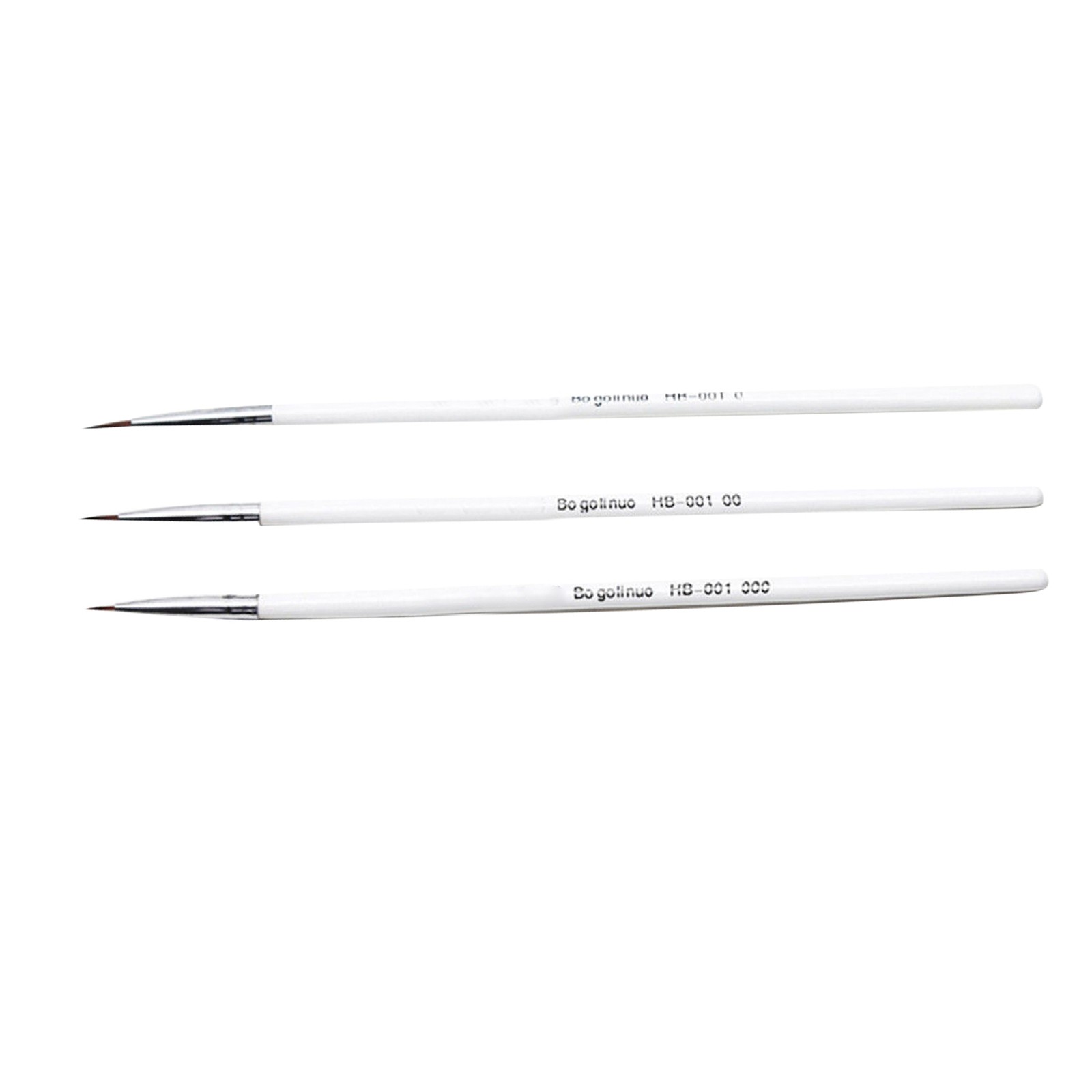 3Pcs Various Weasel Hair Brush Pen Fine Detail Nail Art Stroke Watercolor Paint
