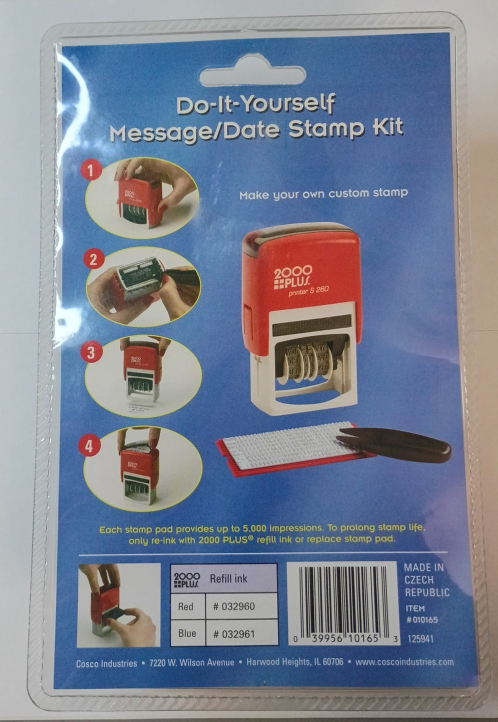 Cosco 2000 PLUS Do-It-Yourself Message/Date Stamp Kit, 010165