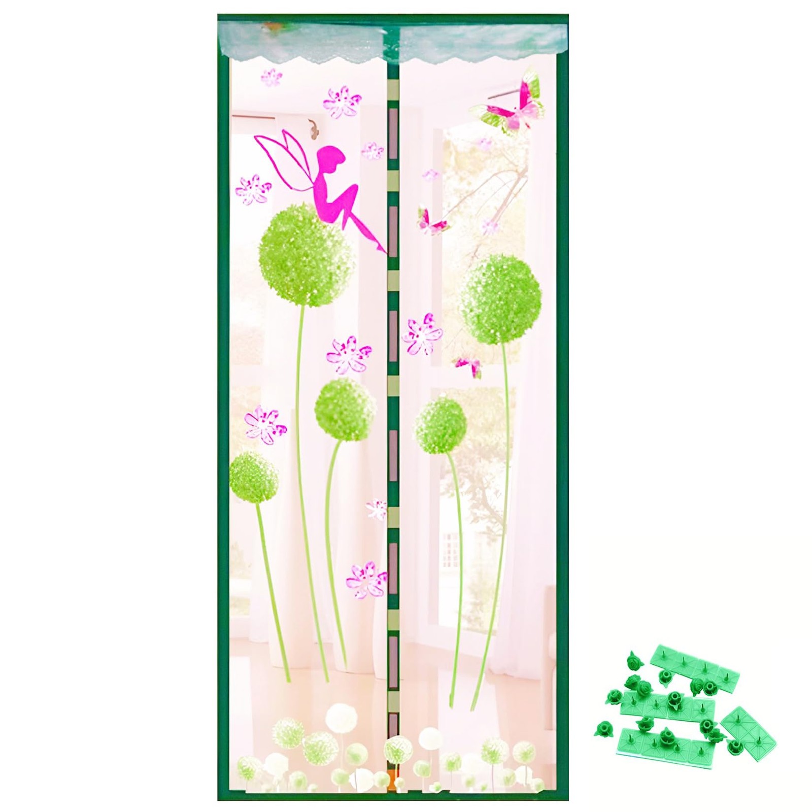 Door Mesh Screen with Magnet, Fly Hanging Temporary Magic Patio Heavy Duty Fr...