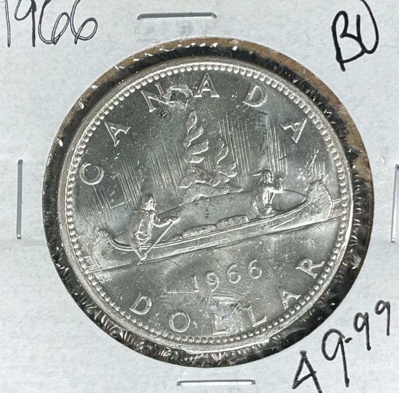 1966 CANADA SILVER DOLLAR ~ BU ~ BEAUTIFUL COIN ~ 80%SILVER