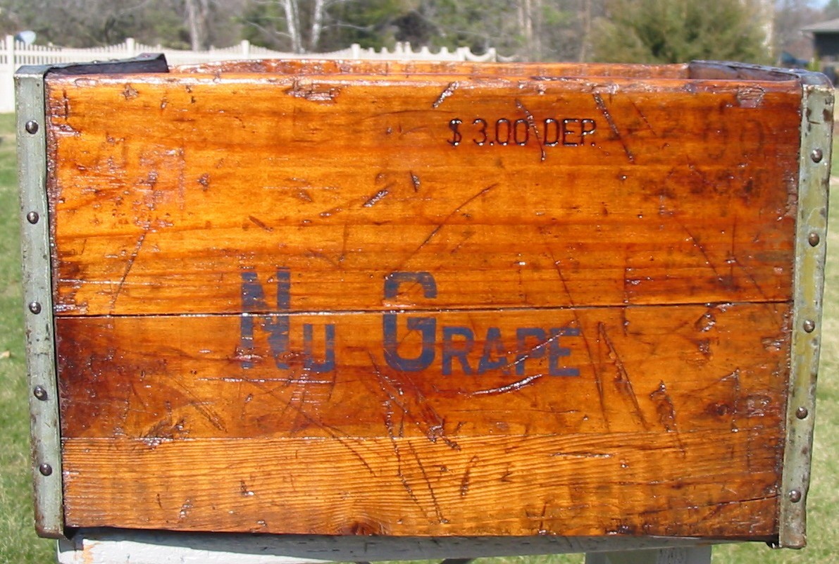 Antique Vintage Wood Crate Nu Grape Soda Pop Shipping Delivery Box  Worcester MA