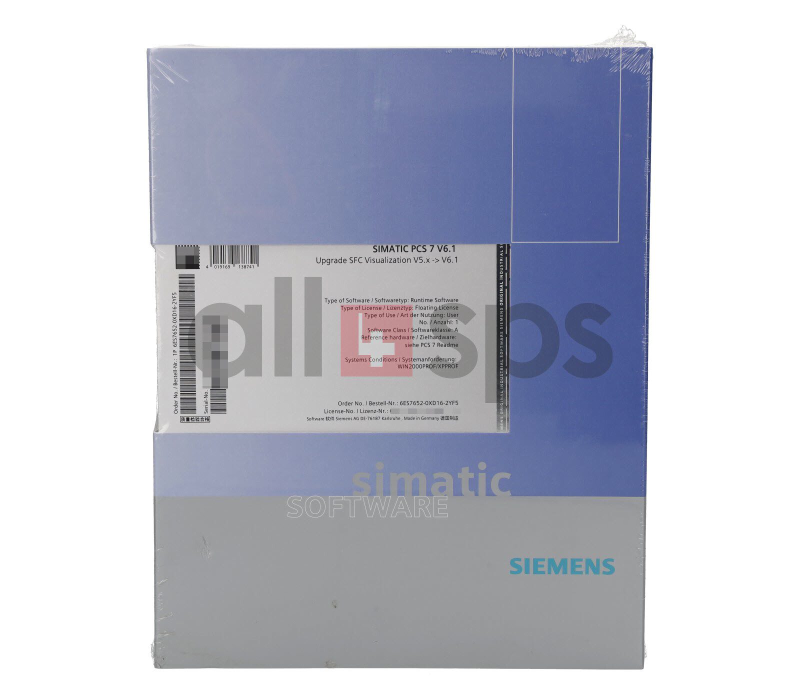 SIMATIC PCS 7, UPGRADE SFC VISUALIZATION - 6ES7652-0XD16-2YF5 (NS)