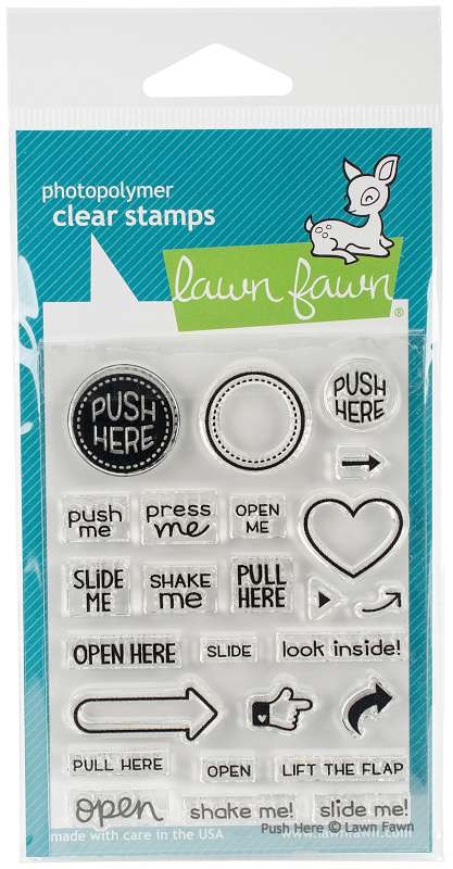 Lawn Fawn Clear Stamps 3X4 Push Here