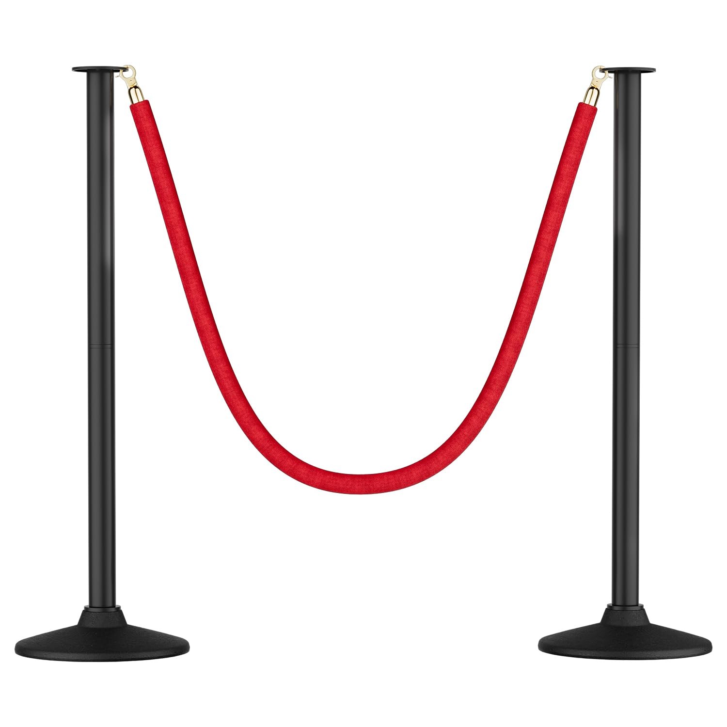 Plastic Stanchion Post, Red Carpet Ropes and Poles with Weighted Base, Velvet...