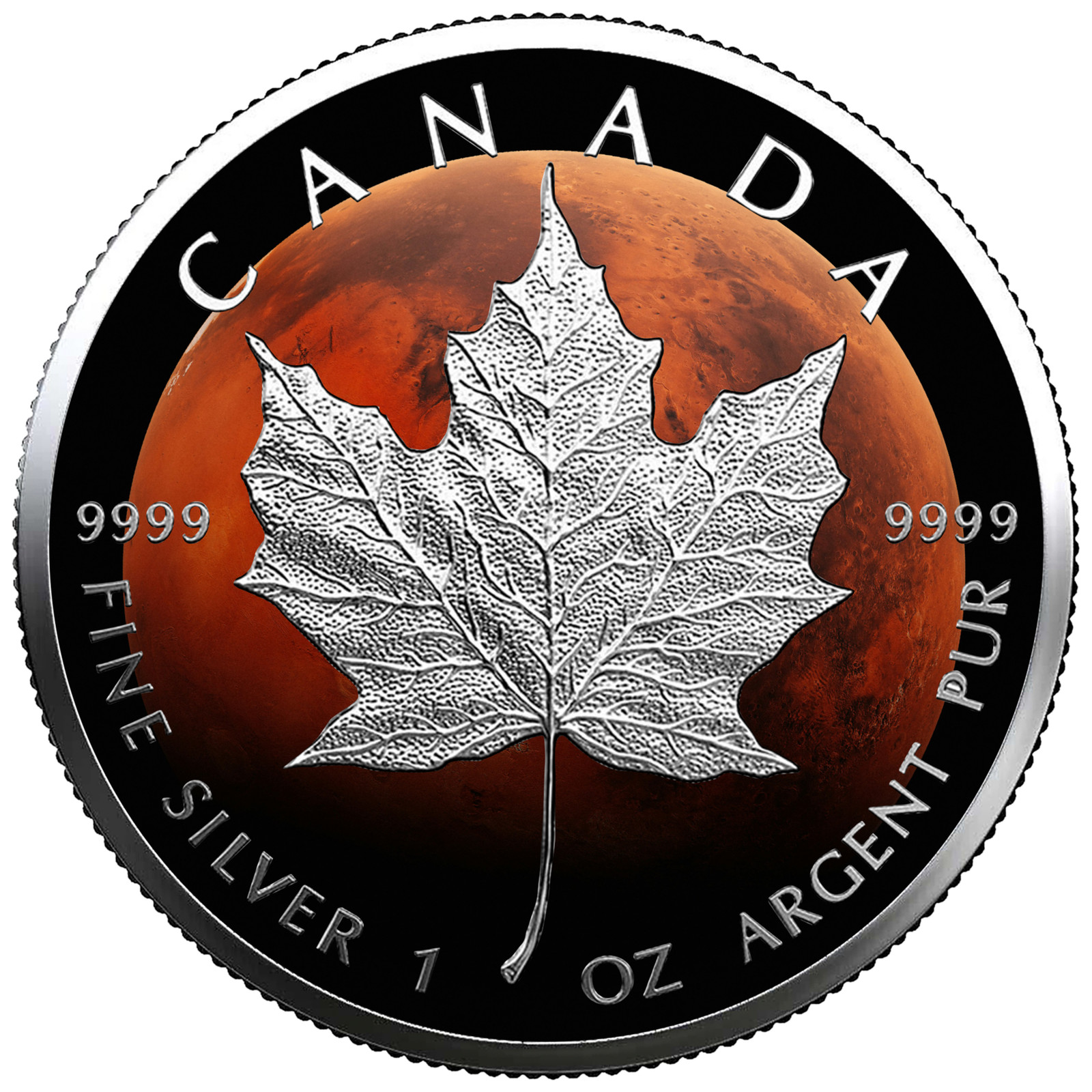 2026 Canada Maple Leaf Mars Edition 1 oz Silver Coin mintage 500
