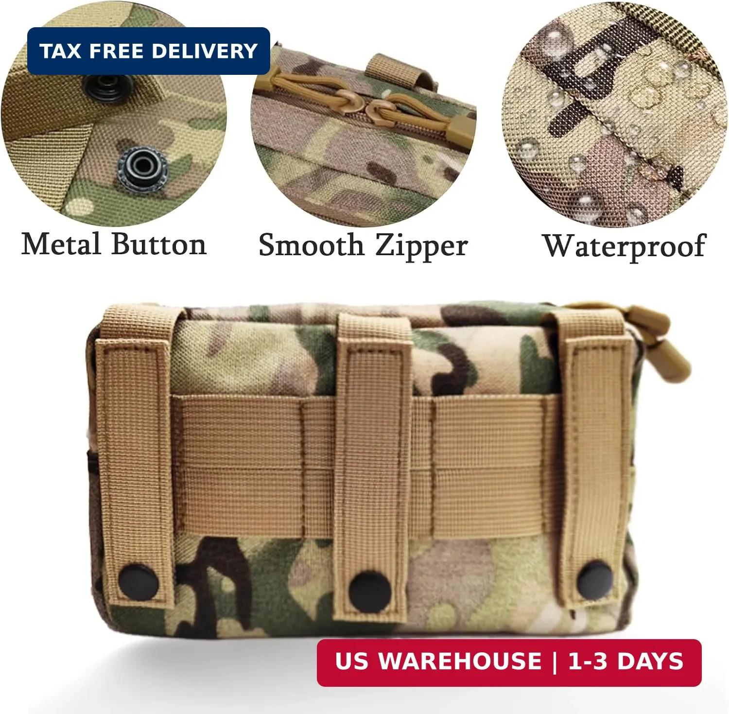 Tactical Molle Admin Pouch, Multi-Purpose Laser-Cut EDC Military Tool Pouch Bag