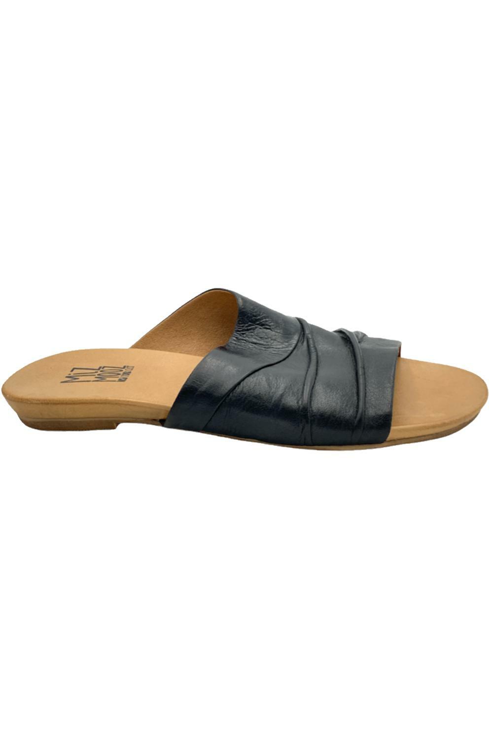 Miz Mooz Leather Slide Sandals Aria Black