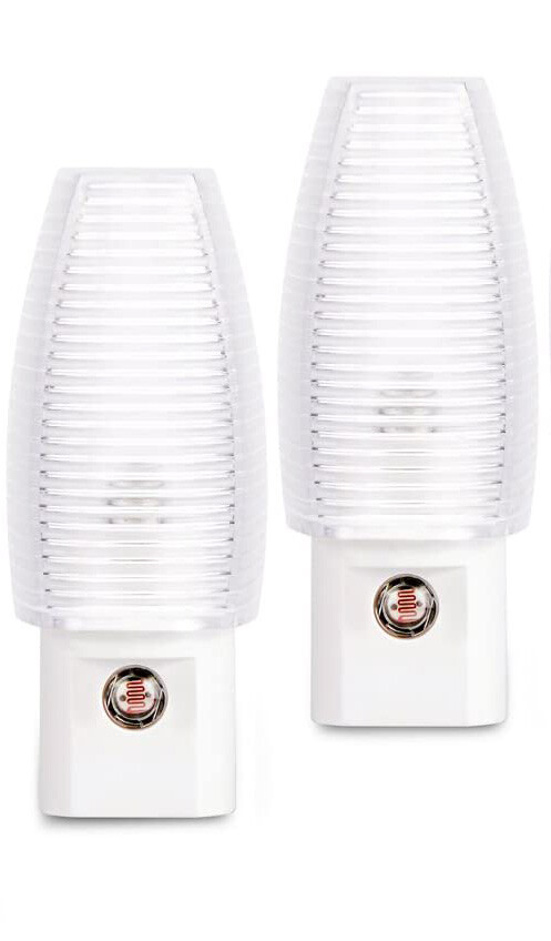 2Pcs Sensor Wall Plug in Night Lights Warm White Nite Light Dusk to Dawn Sensor