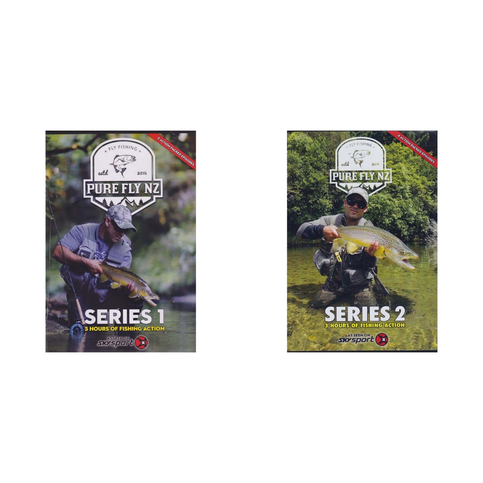 Pure Fly NZ DVD Lot Series 1 & 2 New Zealand Trout Fly Fishing Skysport