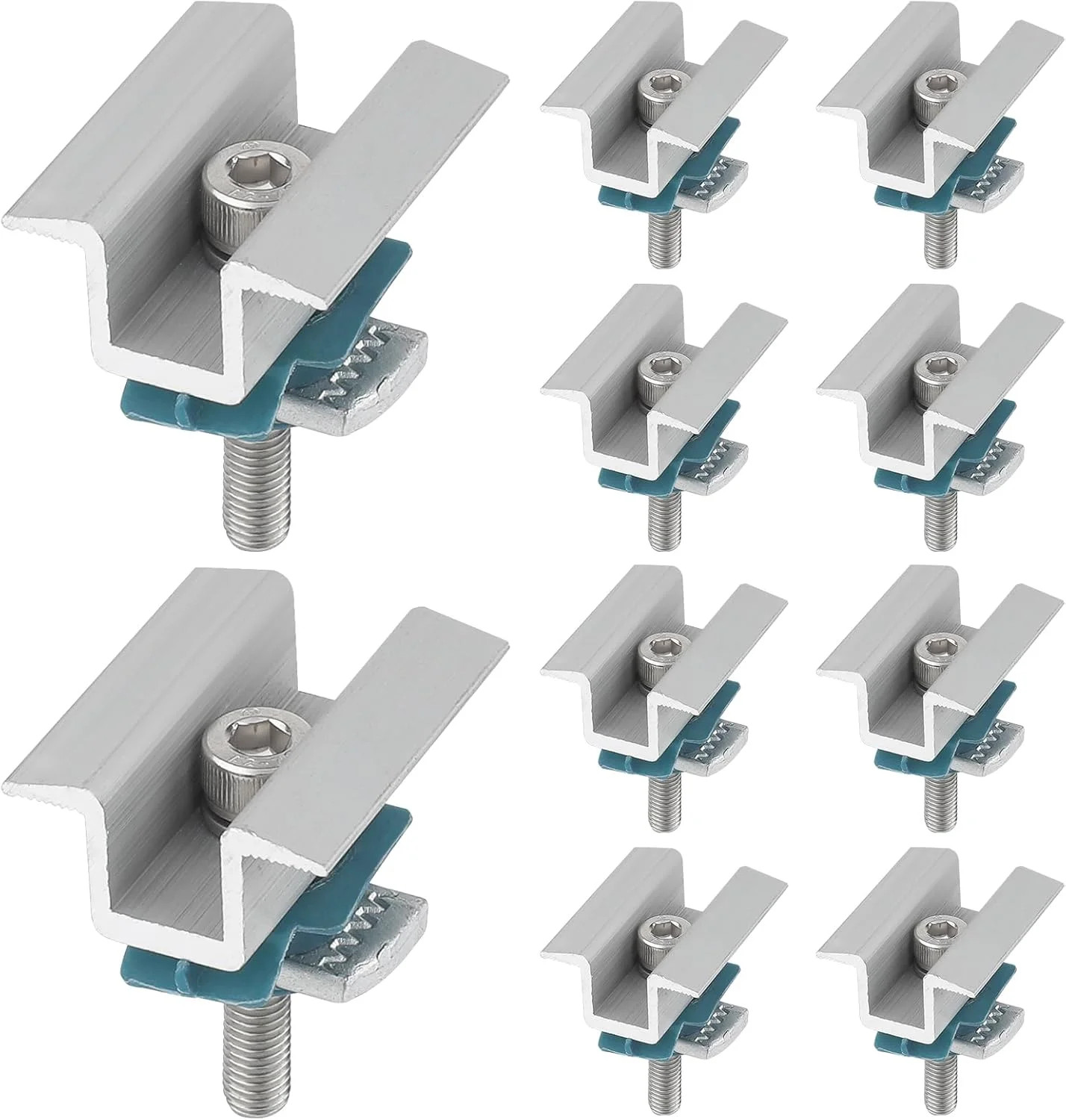 10 Pcs Adjustable Solar Panel Mounting Bracket Clamps Wide Photovoltaic Support