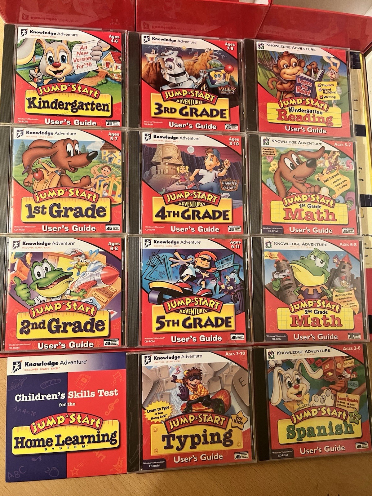 vintage JumpStart Learning System 12 CD-ROM Box Set Missing One CD Most Sealed.
