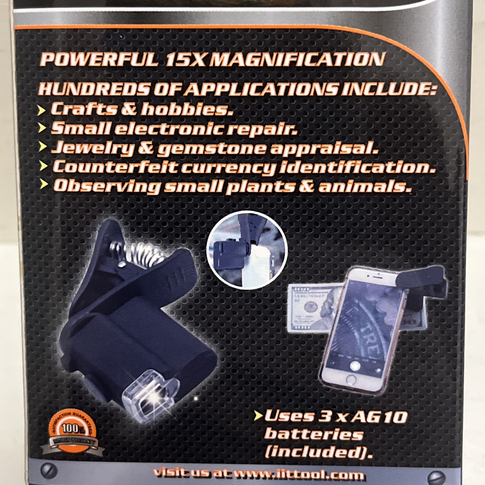 Universal Cell Phone Microscope 15X Magnification w Clip Works on any Cell Phone
