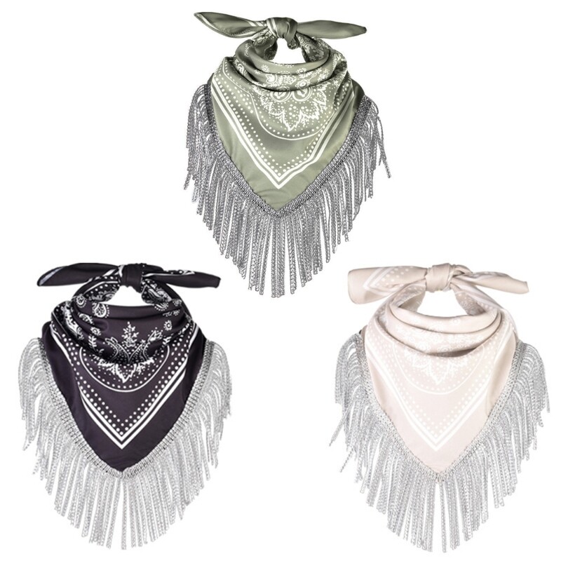 Shawl Bachelorette Bandanas Cowgirl Bandanas Rhinestones Fringe scarf