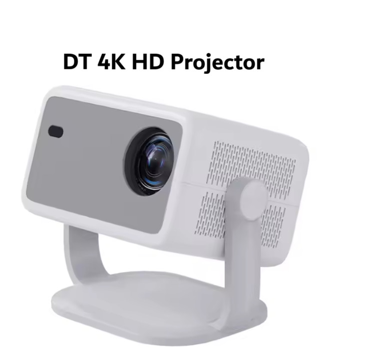 DT 4K HD Projector 650 ANSI 1080P Auto Focus  Wifi6 BT5.2 Portable-White