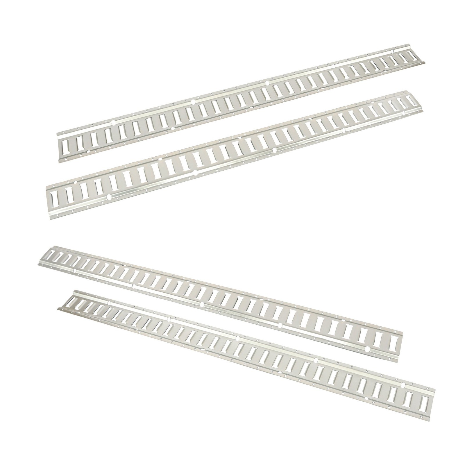 4pc Durable Carbon Steel E Track Tie Down Rail Kit Silver Galvanized Replacement