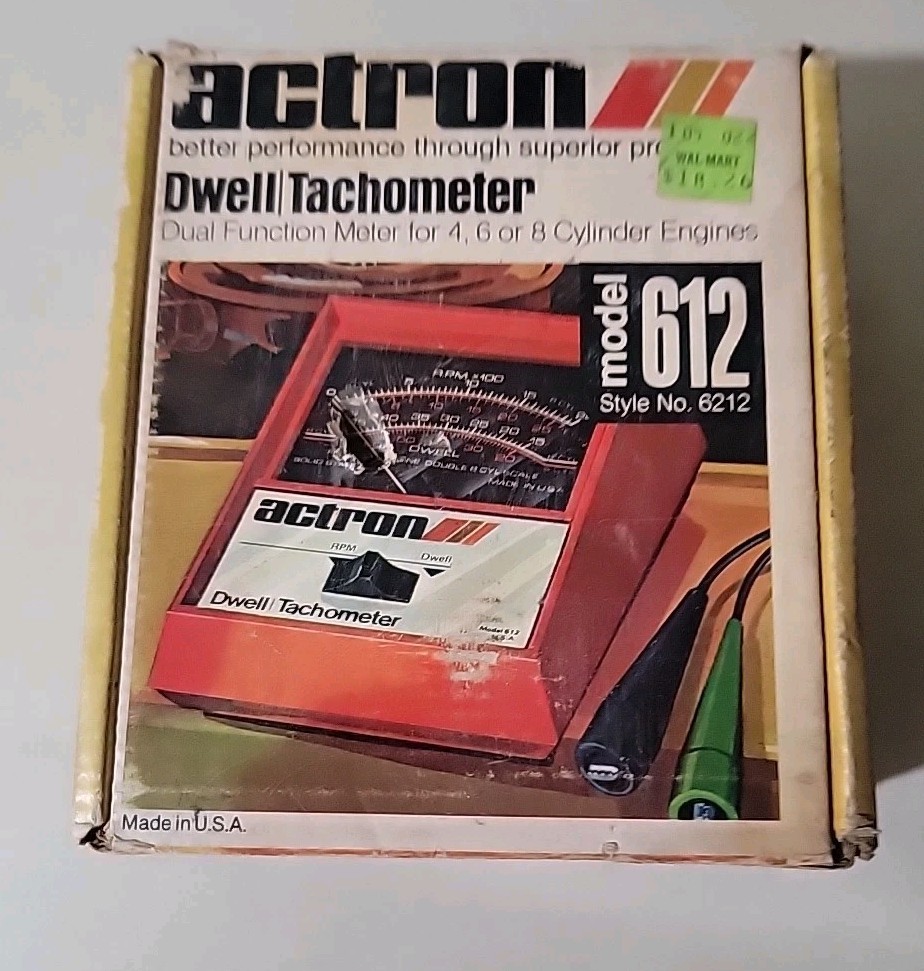 Vintage Actron Dwell Tachometer #612 In Box Diagnostic V4 V6 V8 USA