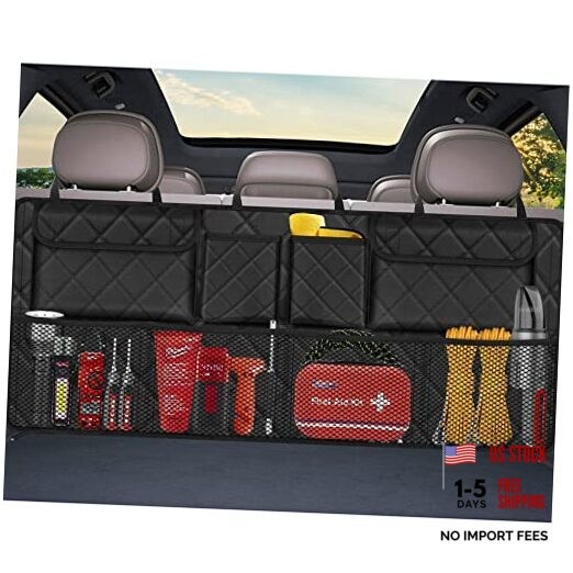 Car Trunk Organizer, Large Capacity Backseat Trunk Organizer 42*18 In black