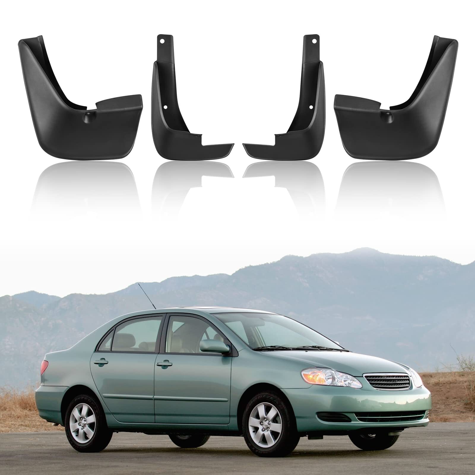 4PC Front Rear Mud Flaps Splash Guards For Toyota Corolla 2003-2008 Sedan 4-Door