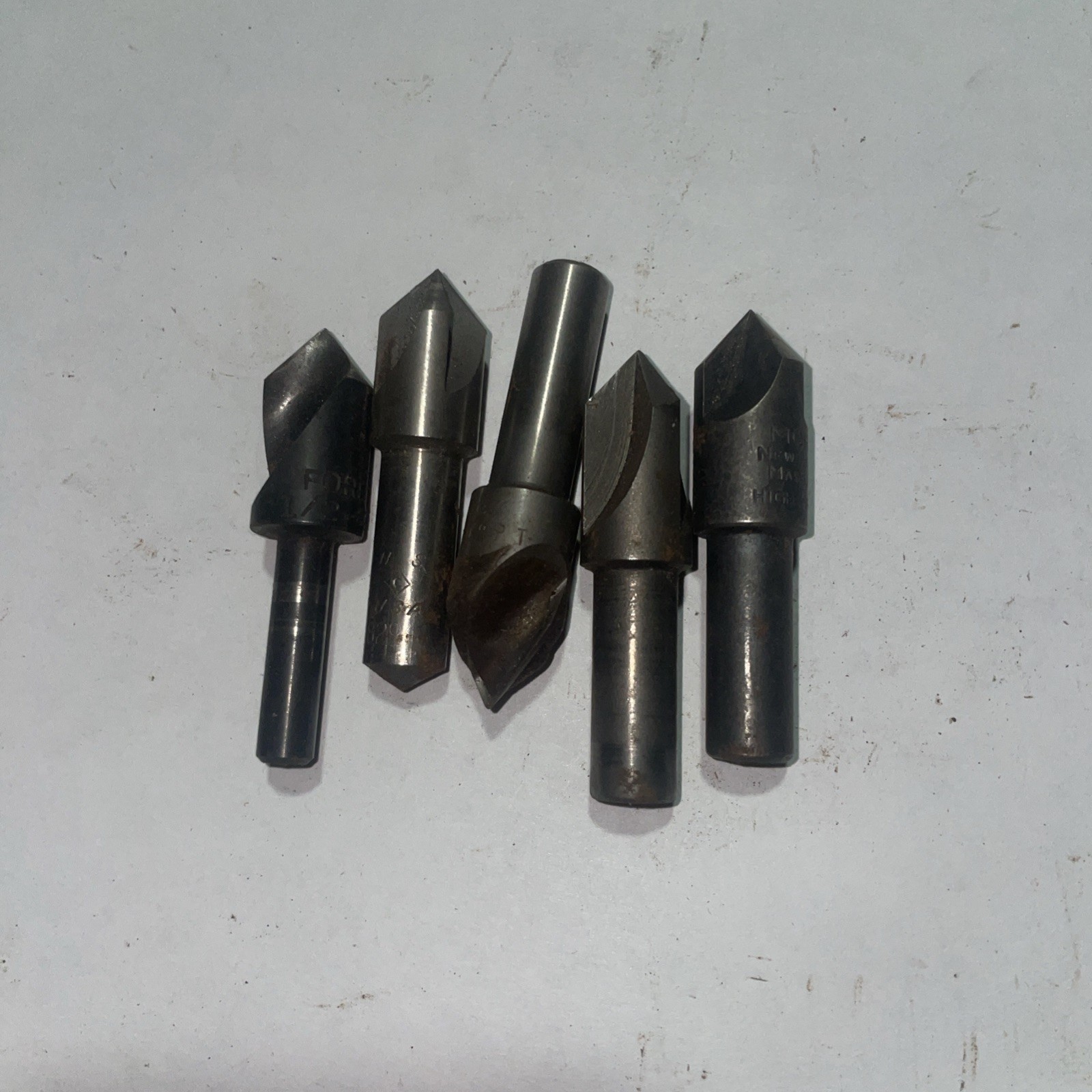 (Lot Of 5) 1/2”  82 Degree Countersinks 2 New 3 Used HSS High Quality