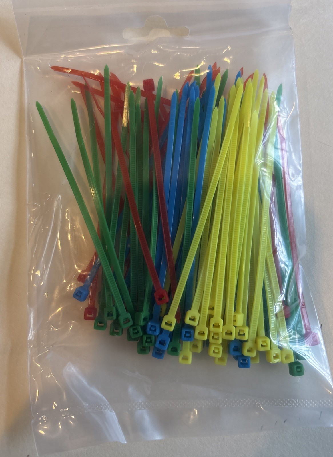 100 package Cal Hawk 4” Multi-Color Cable Zip Ties.