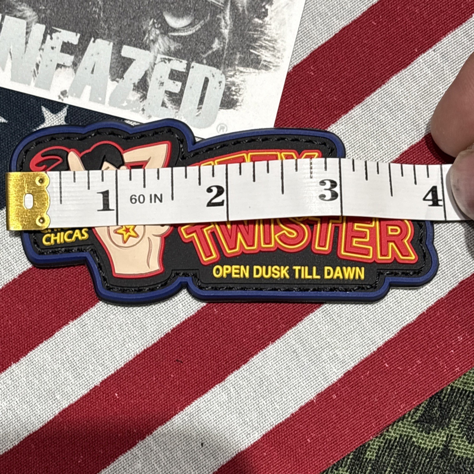 From Dusk Till Dawn Dk Blue Band Red Type Morale Hook Patch High Quality 3d PVC