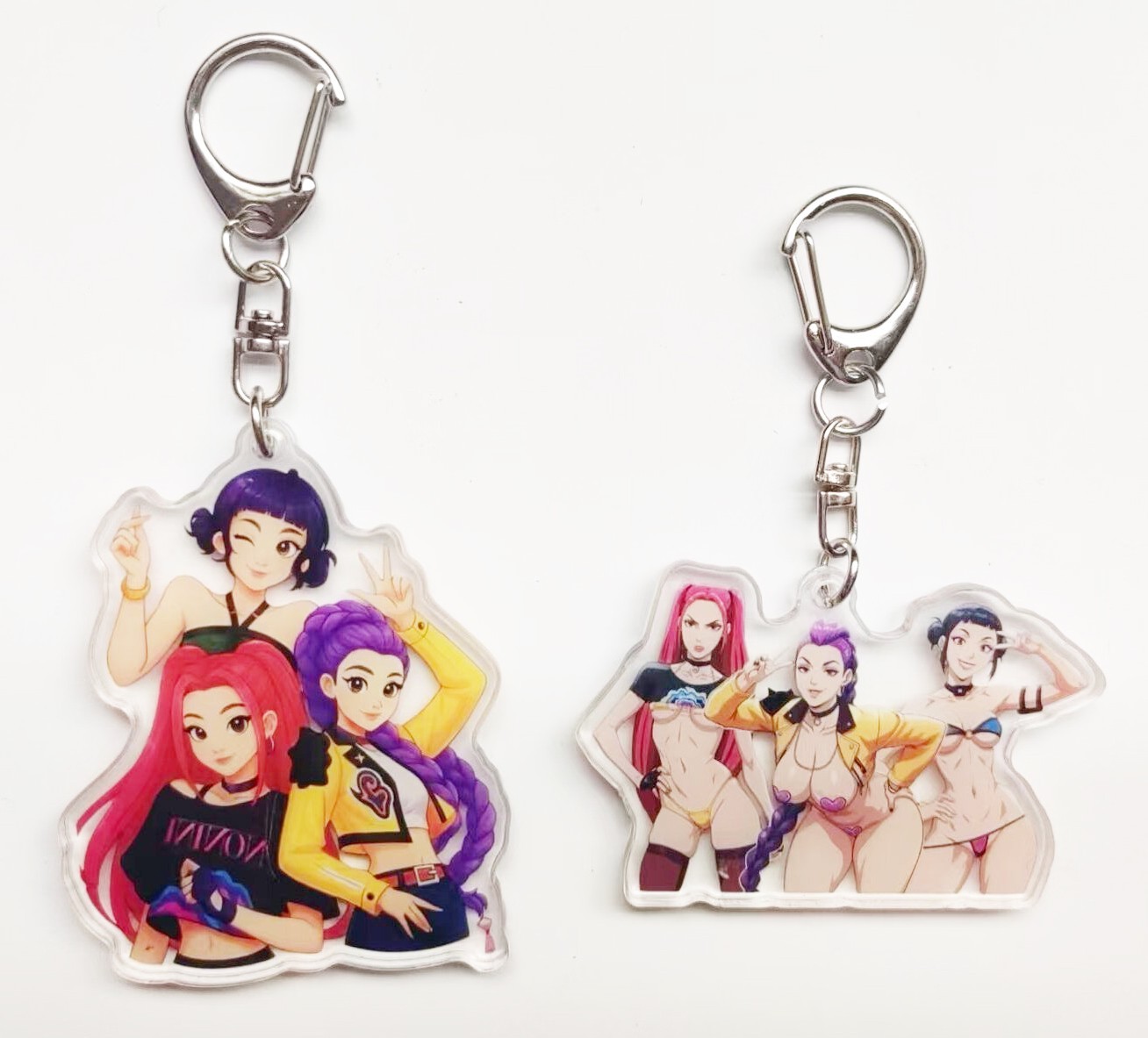 Set of 2 Rumi Zoey Mira Derpy Tiger  Kpop Demon Hunters Acrylic Keychains Charms