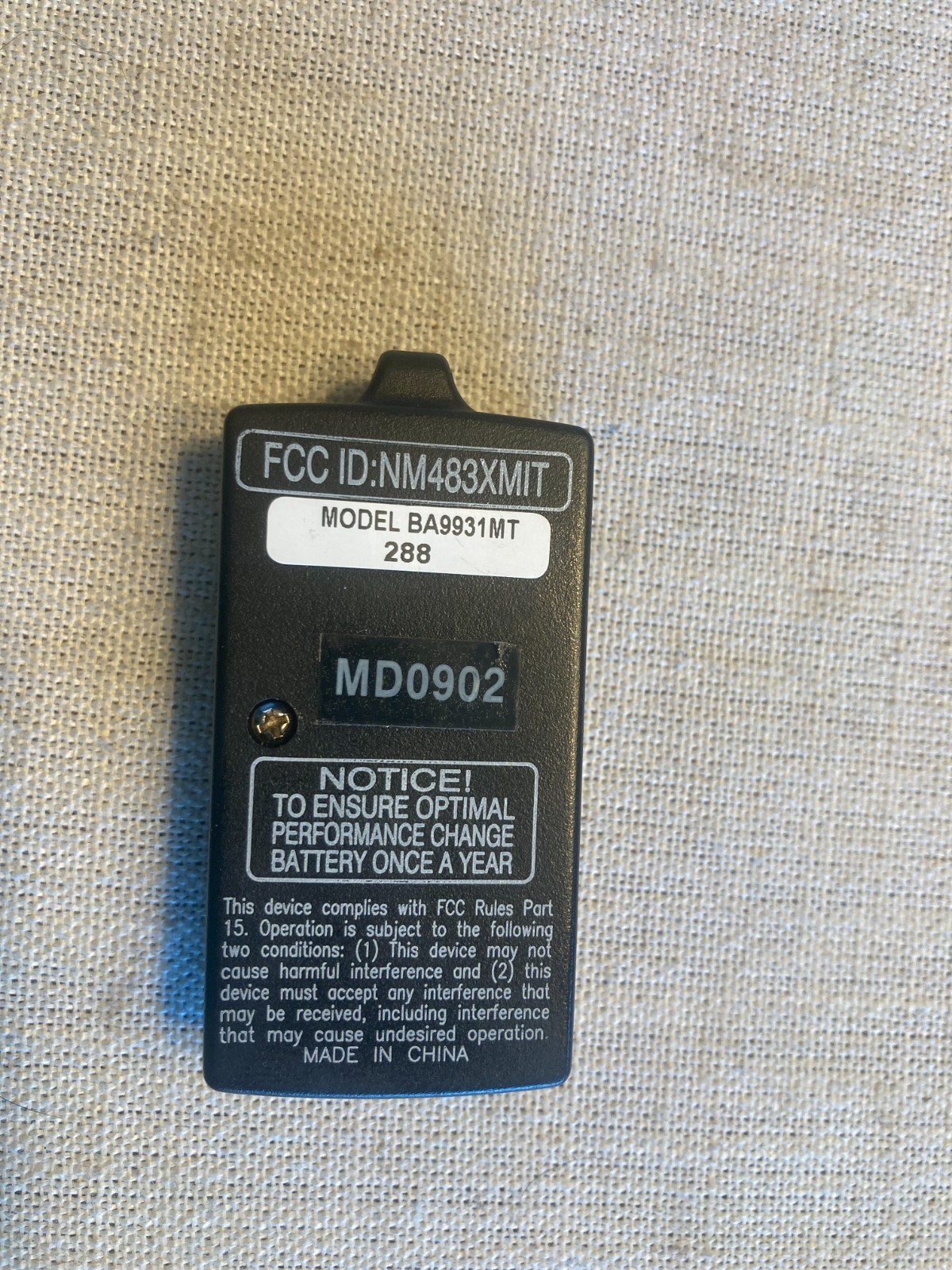 1 Allstar Mini Transmitter remote BA9931MT-288
