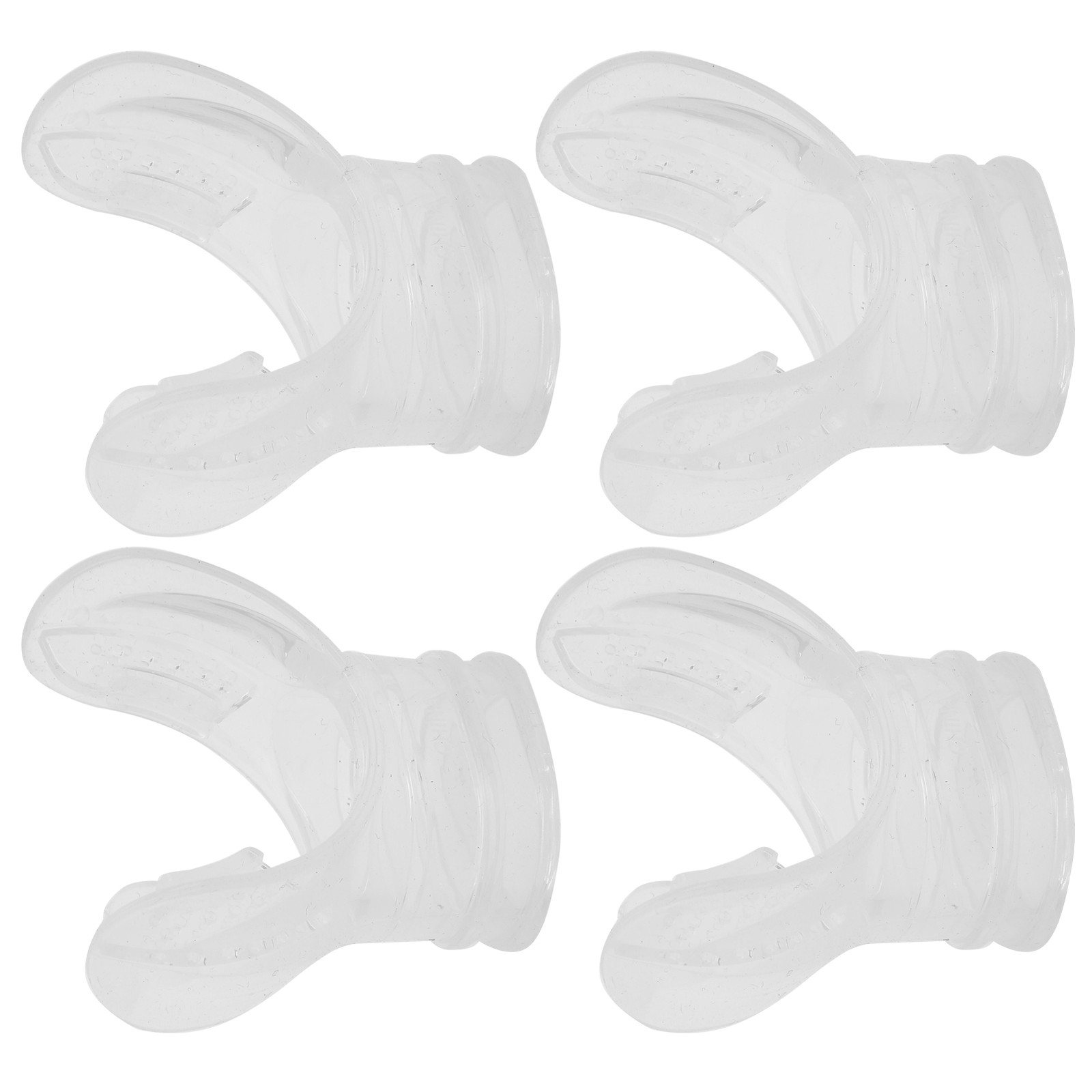 4pcs Transparent Silicone Diving Bite Mouthpiece For Deep Sea Diving Premium